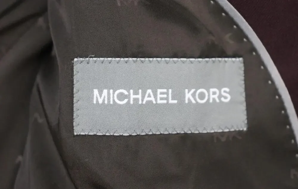 Michael Kors Kidwell Suit Jacket Mens 48 L Burgundy Wool Stretch Classic Fit